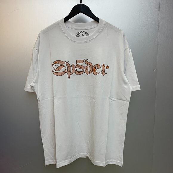 Men's Sp5der Printed Round Neck White Short Sleeves - Picture 1 of 6
